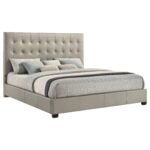 Medley Genuine Leather Platform Bed Black & Tan - Image 2