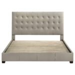 Medley Genuine Leather Platform Bed Black & Tan - Image 4