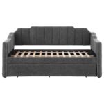 Kingston Upholstered Twin Daybed with Trundle Charcoal - Image 4