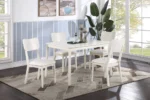 Berlin 5Pcs Dining Table Set in White - Image 2