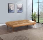Jenson Upholstered Tufted Convertible Sofa Bed Saddle Brown - Image 2