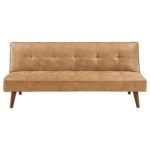 Jenson Upholstered Tufted Convertible Sofa Bed Saddle Brown - Image 3