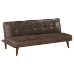 Jenson Upholstered Tufted Convertible Sofa Bed Dark Brown - Image 6