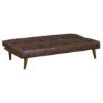Jenson Upholstered Tufted Convertible Sofa Bed Dark Brown - Image 5