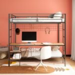 Campus Metal Full Over Twin Workstation Bunk Bed Matte Black - Image 2