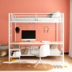 Campus Metal Full Over Twin Workstation Bunk Bed Matte White - Image 2