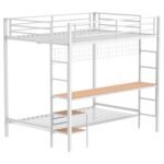 Campus Metal Full Over Twin Workstation Bunk Bed Matte White - Image 5