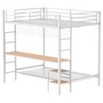 Campus Metal Full Over Twin Workstation Bunk Bed Matte White - Image 3