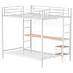 Campus Metal Full Over Twin Workstation Bunk Bed Matte White - Image 4