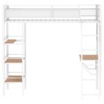 Campus 3-shelf Metal Twin Workstation Loft Bed Matte White - Image 4