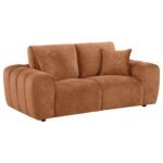 Burnett Chenille Upholstered Wide Arm Loveseat - Image 3