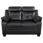 Finley 2-piece Upholstered Padded Arm Tufted Sofa Set Black - Image 4