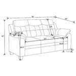 Finley Upholstered Padded Arm Tufted Sofa Black - Image 4