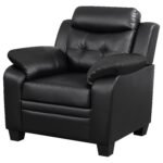 Finley Upholstered Padded Arm Tufted Accent Chair Black - Image 2