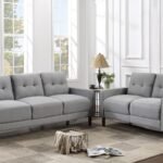Bowen 2-piece Upholstered Track Arm Tufted Sofa Set