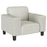 Deerhurst Upholstered Track Arm Tufted Accent Chair Greige - Image 2