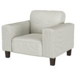 Deerhurst Upholstered Track Arm Tufted Accent Chair Greige - Image 3