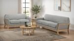 Vaughn 2-piece Fabric Upholstered Flared Arm Sofa Set - Image 2