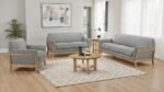 Vaughn 3-piece Fabric Upholstered Flared Arm Sofa Set - Image 2