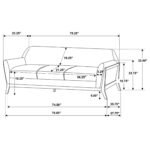 Vaughn Fabric Upholstered Flared Arm Sofa - Image 6