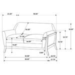 Vaughn Fabric Upholstered Flared Arm Loveseat - Image 6