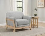 Vaughn 3-piece Fabric Upholstered Flared Arm Sofa Set - Image 8