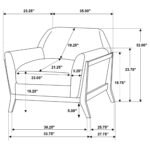 Vaughn Fabric Upholstered Flared Arm Accent Chair - Image 6