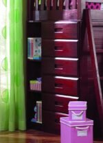 Twin Over Full Loft With With Ladder, 6 Drawers, Shelves Dark Brown - Image 3