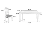 Victor 7-Pieces Wooden dining Set Light Grey - Image 3