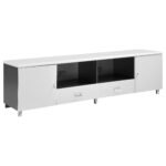 Burkett 2-door Engineered Wood 71-inch TV Stand White High Gloss - Image 2