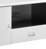 Burkett 2-door Engineered Wood 71-inch TV Stand White High Gloss - Image 4