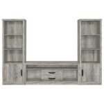 Burke 3-piece 59-inch TV Entertainment Center Grey Driftwood - Image 2