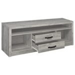 Burke 3-piece 59-inch TV Entertainment Center Grey Driftwood - Image 4