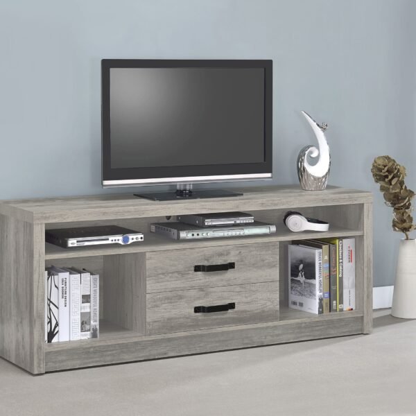 Burke 2-drawer Engineered Wood 59-inch TV Stand Grey Driftwood