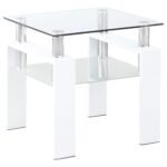 Dyer 2-piece Rectangular Coffee and End Table Set White - Image 4