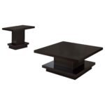 Reston 2-piece Square Coffee and End Table Set Dark Brown - Image 2