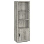 Burke 3-shelf Engineered Wood Media Tower Grey Driftwood - Image 2