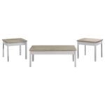 Stacie 3-piece Coffee Table Set Distressed Pine and White - Image 2