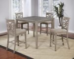 Bradford – 5 Piece Wooden Pub Set Grey - Image 2