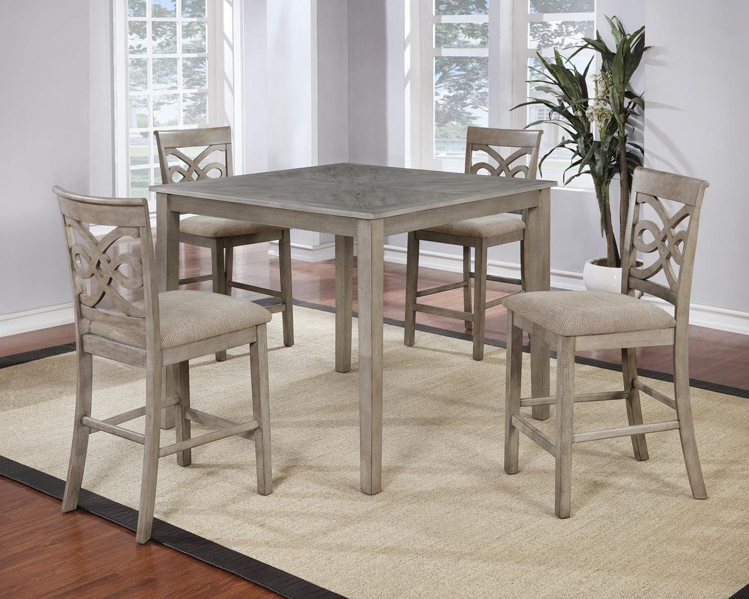 70aface6-10a5-473a-b271-96a7f4314ade.jpg Bradford – 5 Piece Wooden Pub Set Grey - Image 1