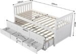 Milton Twin Platfrom Bed With Trundle 3 Drawers Dark Brown - Image 5
