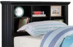 Wood Twin Size Storage Bed,Trundle Bed, Bookcase Headboard Black - Image 5