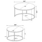 Lainey 2-piece Round Nesting Coffee Table Oak - Image 5
