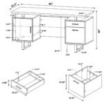 Lawtey 60-inch 2-drawer Office Computer Desk Grey - Image 3