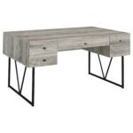 Analiese 63-inch 4-drawer Writing Desk Grey - Image 2