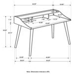Percy 45-inch 4-compartment Writing Desk Grey - Image 3