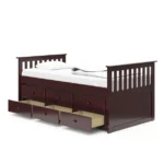Milton Twin Platfrom Bed With Trundle 3 Drawers Dark Brown - Image 2