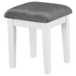 Elijah Vanity Set with Lighting & Stool White and Dark Grey - Image 3