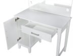 Elijah Vanity Set with Lighting & Stool White and Dark Grey - Image 2