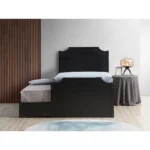 Twin Platfrom Bed With Trundle 3 Drawers Black - Image 2